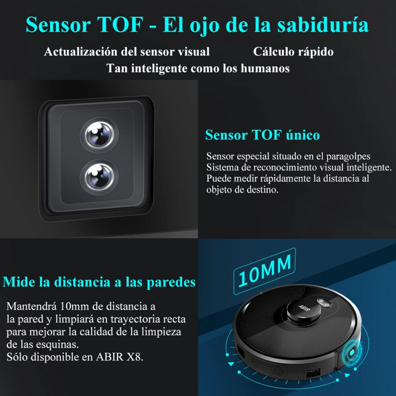 Robot aspirador ABIR X8 con mapeo 3D + 10 Repuestos Gratis